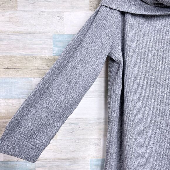 GREIGE Soft Ribbed Cowl Neck Dress Gray Lounge Comfort Womens Plus Size 2X - Picture 3 of 7